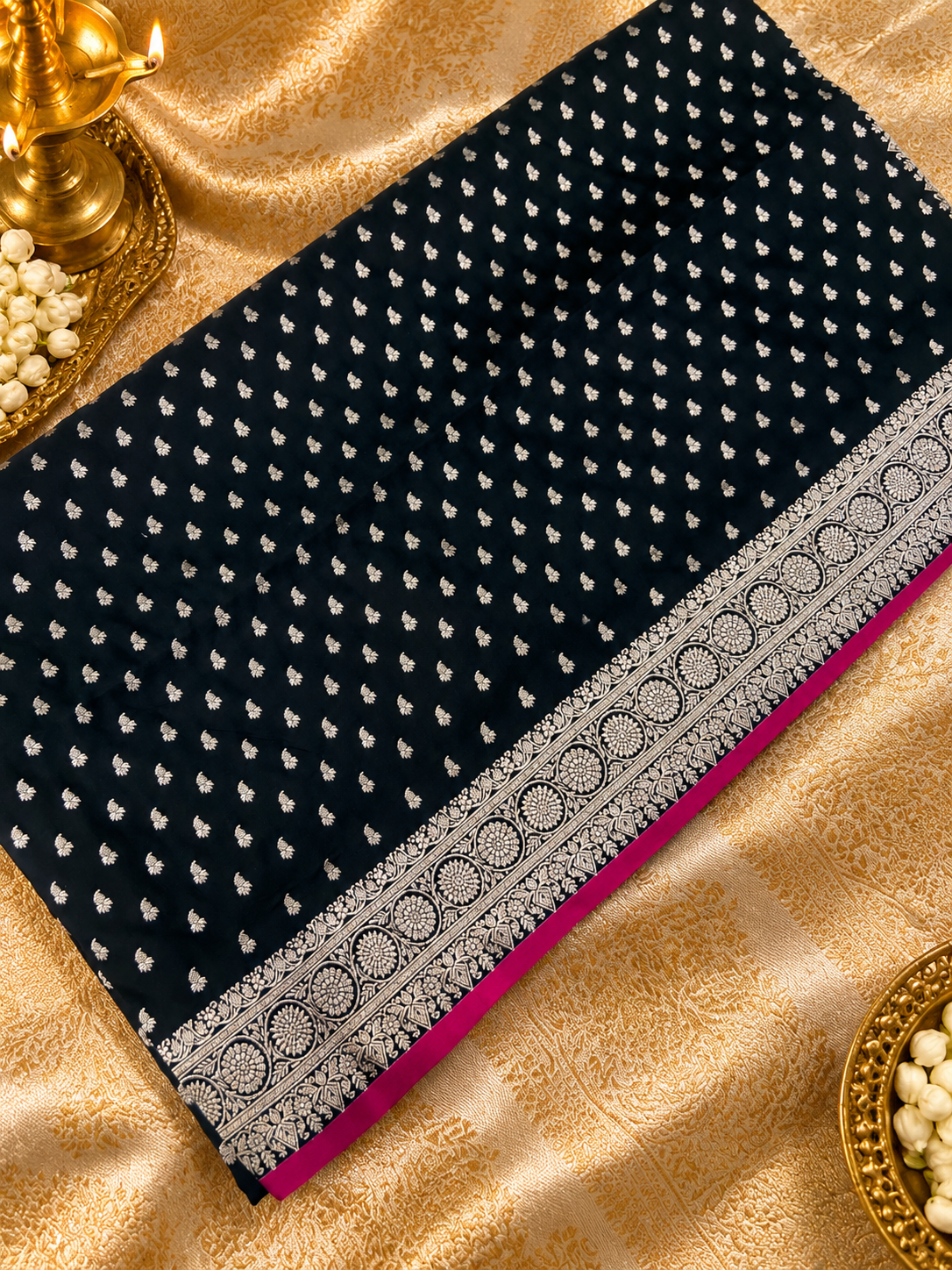 Premium Banarasi Crepe Satin Silk Saree -902860