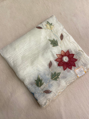 Pure paper crush organza saree