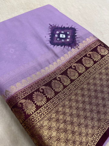 Premium Crepe Bandhini Saree (Dark)