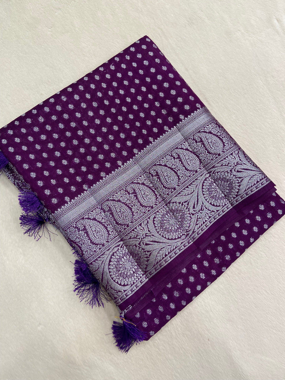 Butter crepe silk saree