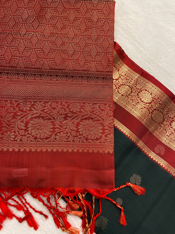 Pure Handloom Kanjeevaram Soft Silk Mark Certified Saree