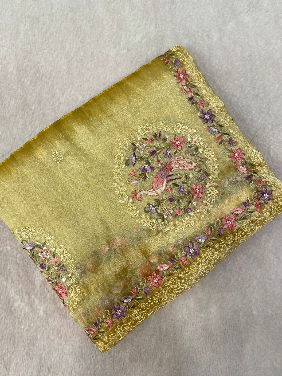 Pure Soft Tissue Organza Saree 💛