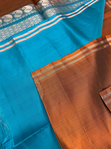 Half Mix Kanjeevaram Soft Silk Saree