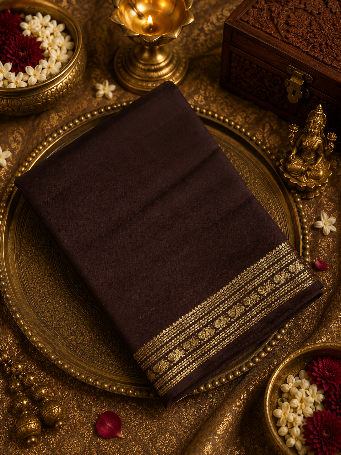 Premium semi mysore crepe silk saree
