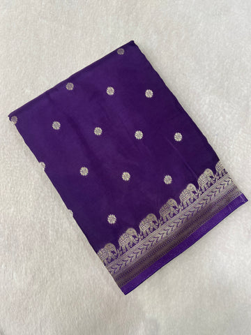 Premium Crepe Satin Silk Saree💜
