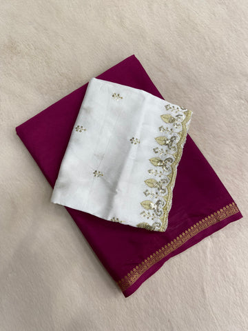 Premium Semi Crepe Mysore Silk Saree With Double Blouse