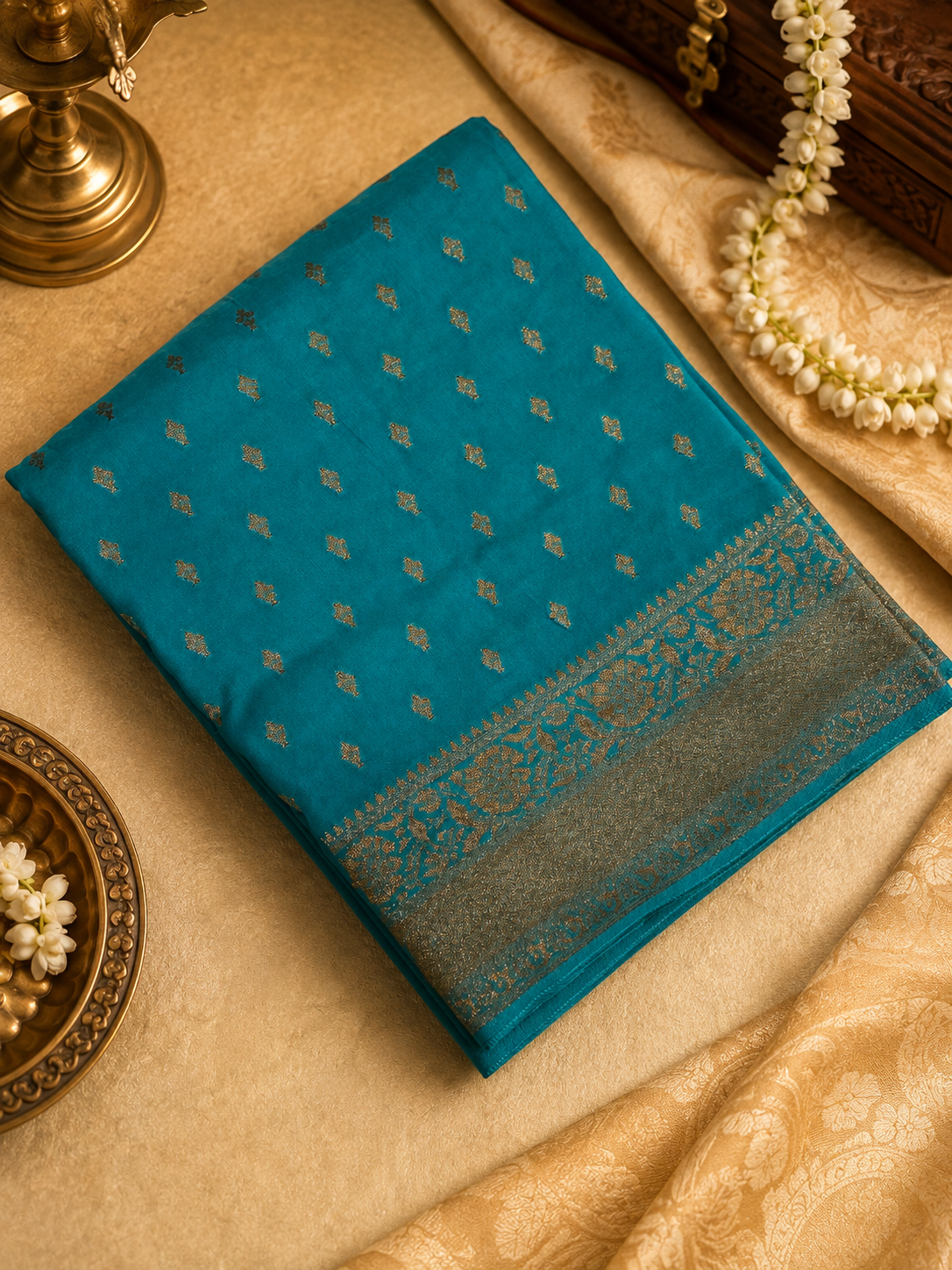 Premium Banarasi Crepe Khaddi Georgette Saree