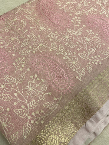 Organza saree with embroidery work