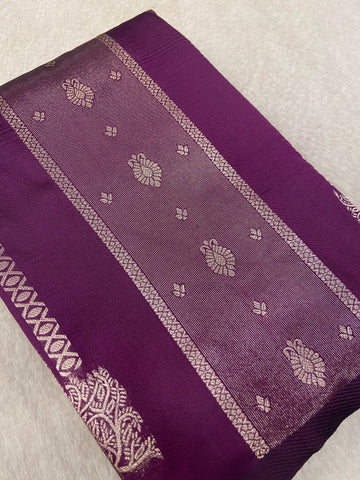 Semi Kanchipuram Silk Saree🦚💜