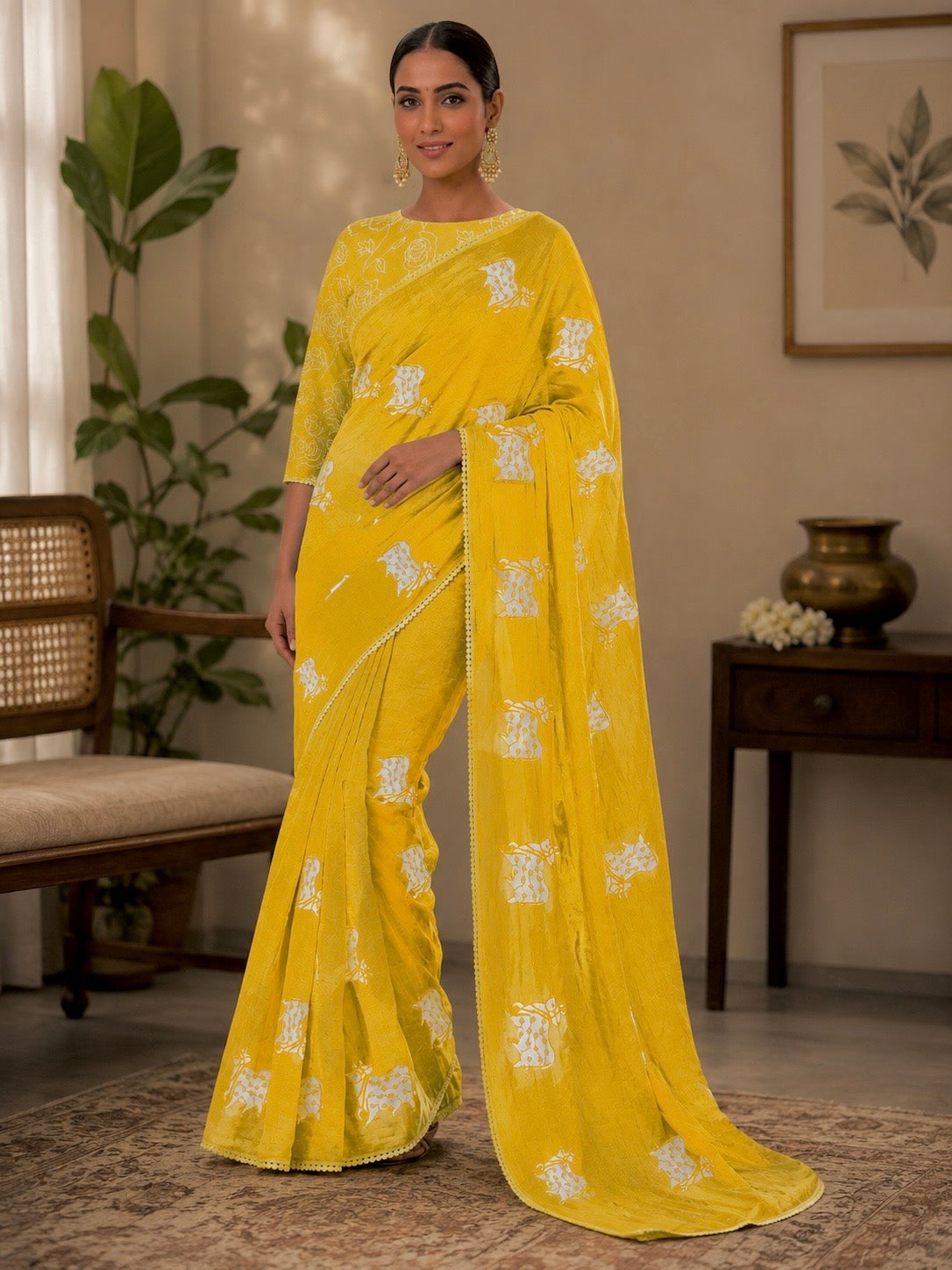 Premium Soft Organza Saree With Pichwai Work