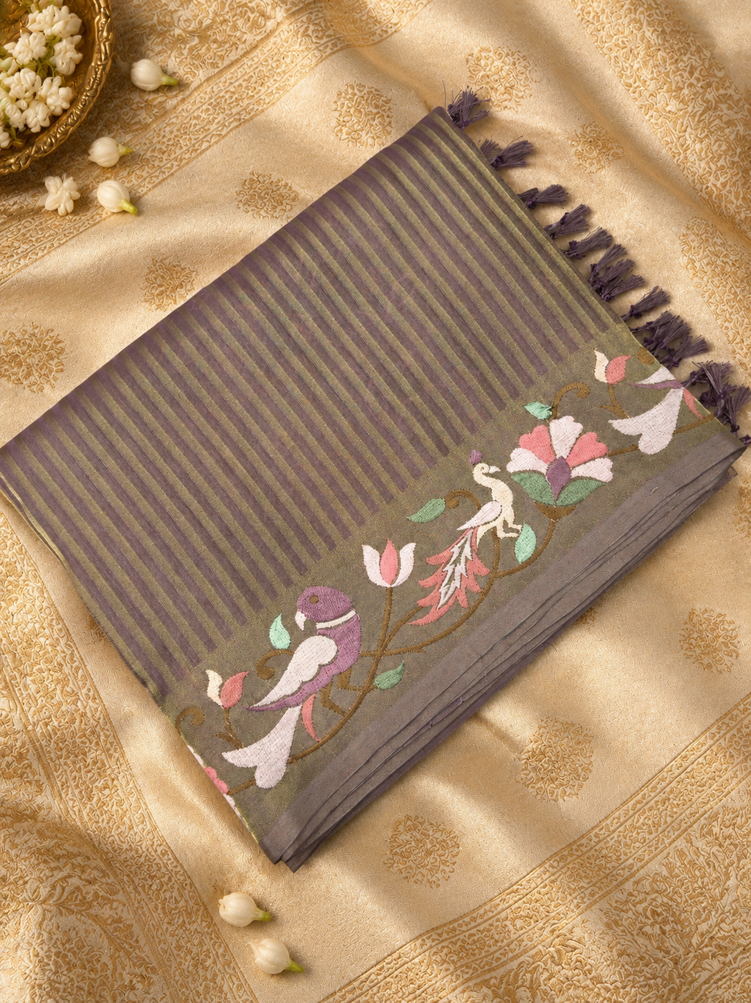 Premium Organza Saree With Embroidery - 901988