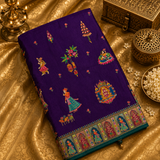 Premium Banarasi Crepe Kalamkari Saree