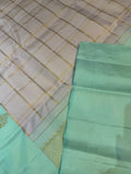 Pure 1G gold zari handloom Kanjeevaram Silk Saree- Silk mark certified- PS2414 Lilac X Pastel green