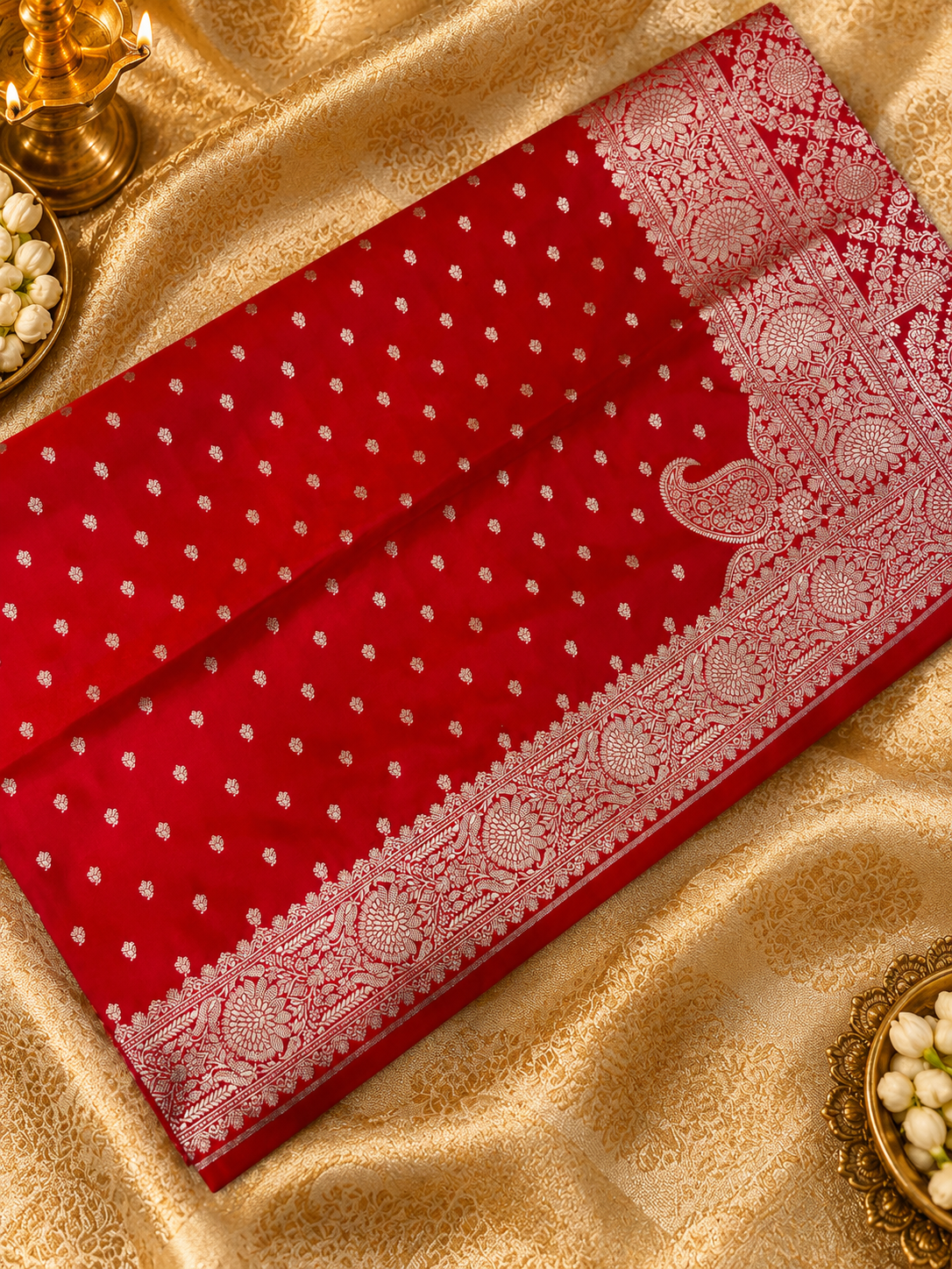 Premium Banarasi Crepe Satin Silk Saree -902860
