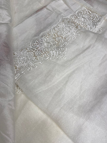 Pure Tissue Organza Saree With Embroidery
