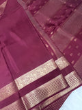 Pure Mix Crepe Mysore Silk Saree- Deep wine