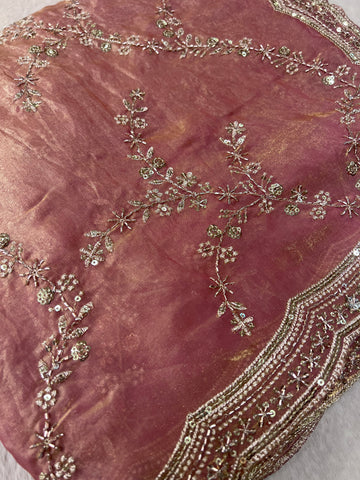 Premium Soft Tissue Saree (peach)