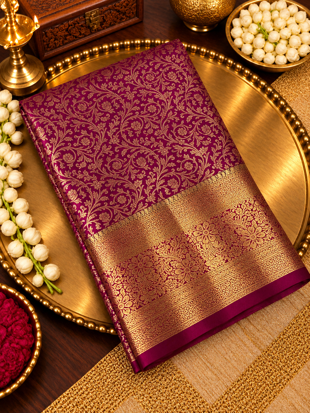 Premium Bridal Semi Kanchipuram Silk Saree - 902915