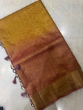 Premium quality organza saree in triple tone