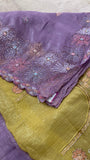 Premium Crush Organza Saree 💜- 902344