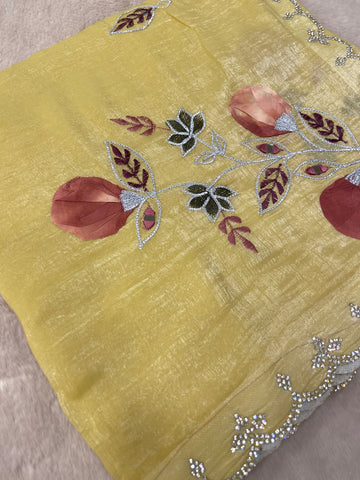 Premium Crush Organza Saree