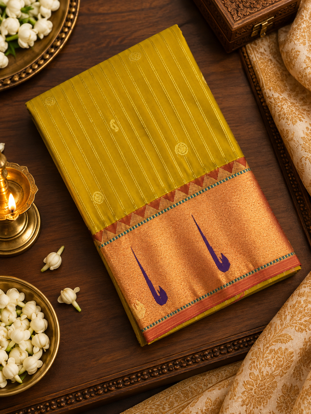 Premium Semi Kanchipuram Silk Saree With Paithani Border -902337