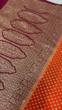 Pure crepe khaddi Banarasi saree- Silk mark certified