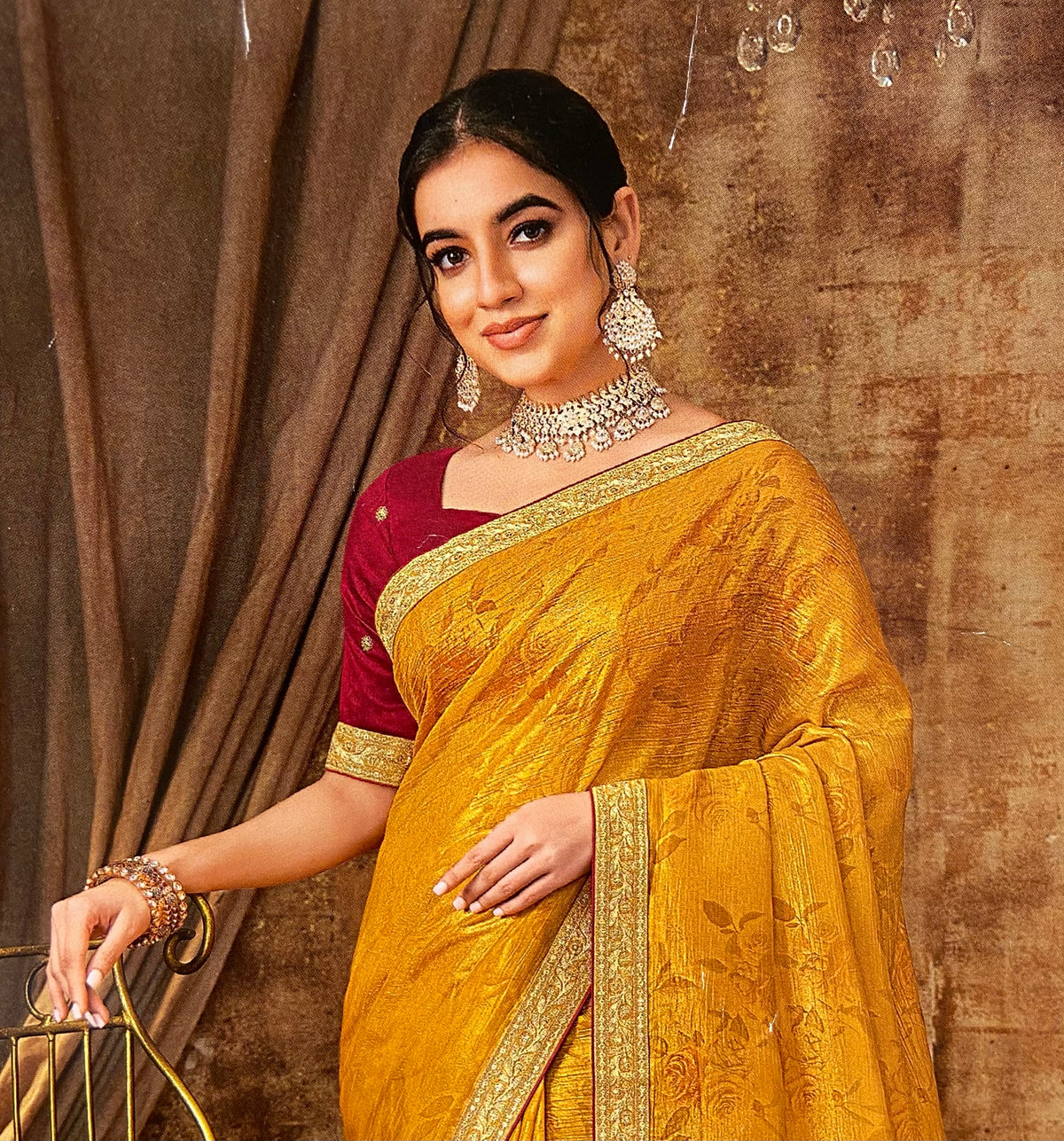 Premium Crush Organza Saree