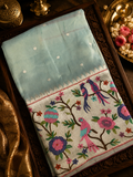 Premium Soft Tissue Organza Saree With Paithani Border