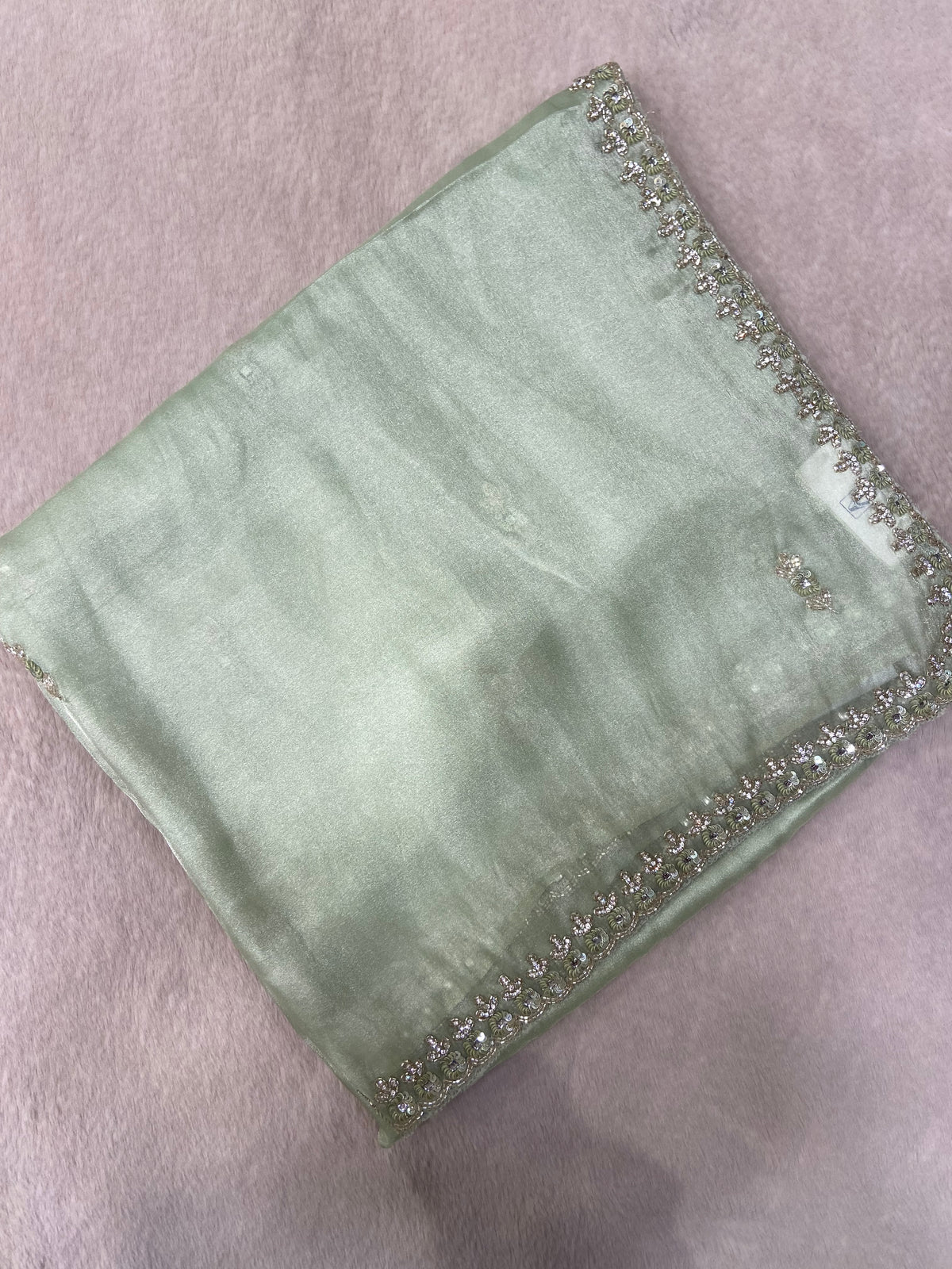 Designer cocktail organza saree