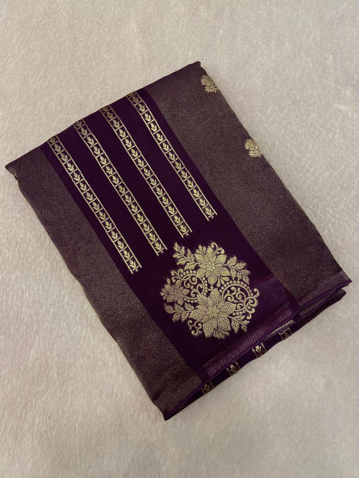 Pure Chinnon Saree💜