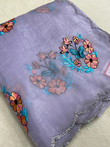 Pure Paper Crush Organza Saree