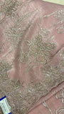 Premium Organza Saree (baby pink)
