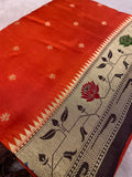 Premium Russian Silk Saree With Paithani Border