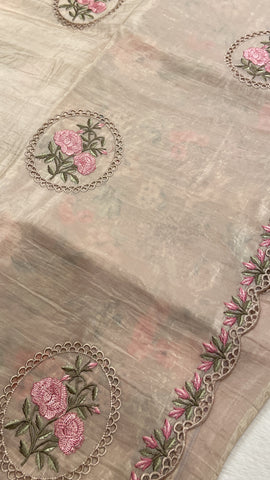 Pure paper crush organza saree 🌹