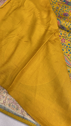 Premium Banarasi Crepe Kalamkari Saree