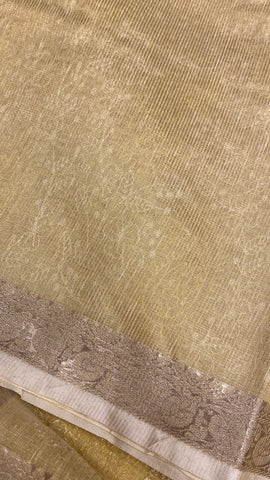 Organza saree with embroidery work