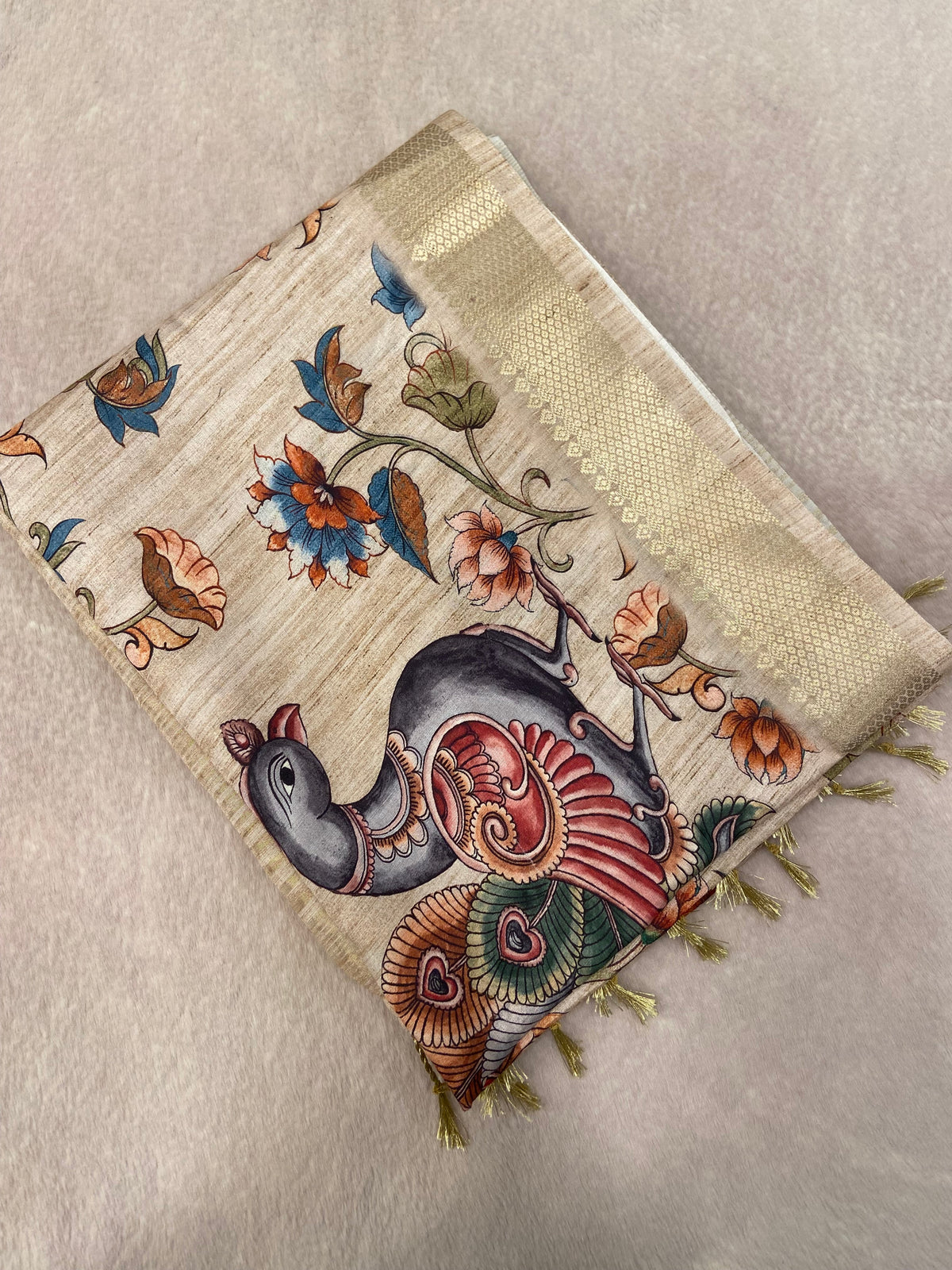 Premium Chanderi Saree With Kalamkari Design🦚
