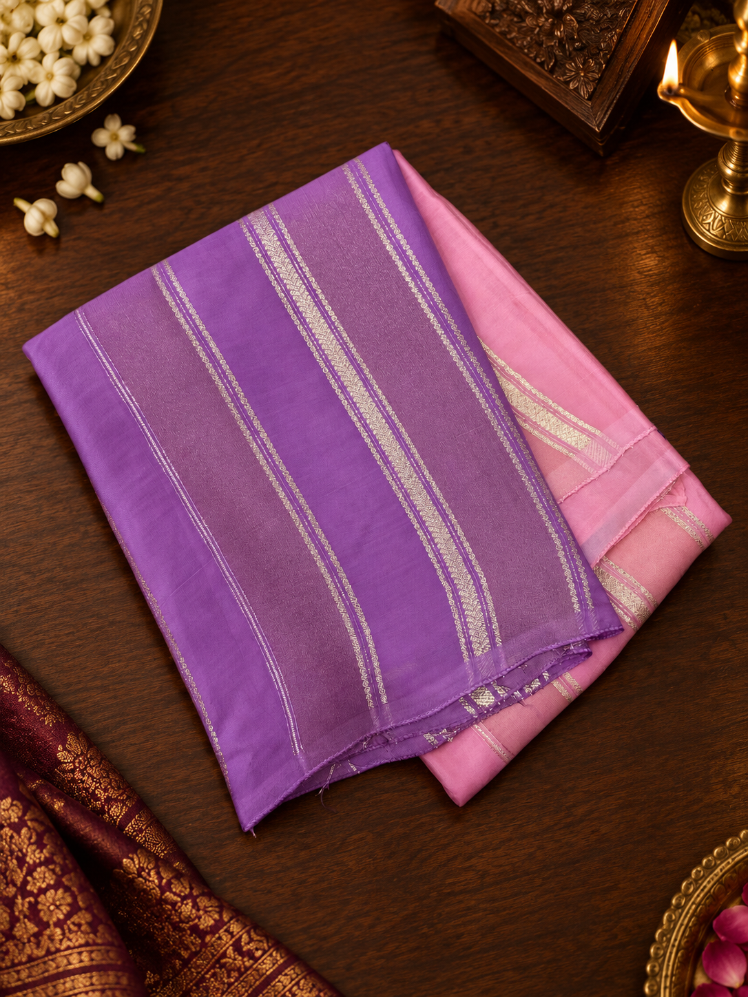 Pure Chinnon Dual Tone Saree