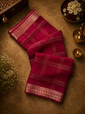Pure Mix Mysore Crepe Silk Saree- Maroonish wine