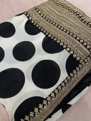 Premium Russian Silk Saree With Work