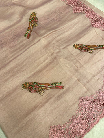 Pure Tissue Organza Saree With Embroidery