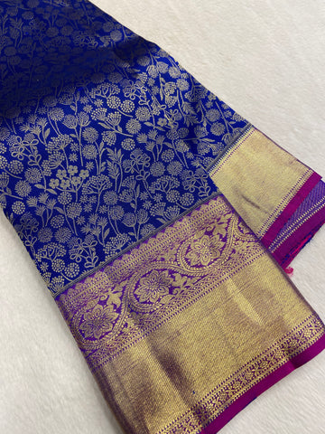 Pure 1G zari handloom Kanjeevaram silk mark certified saree
