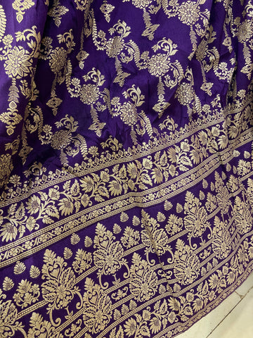 Premium quality semi Banarasi lehenga with zardosi work semi stitched blouse