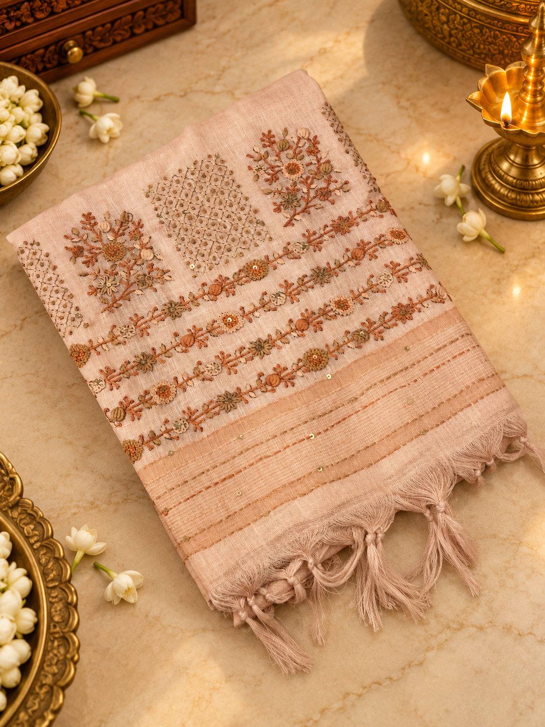 Premium kora organza with kaatha work -902510