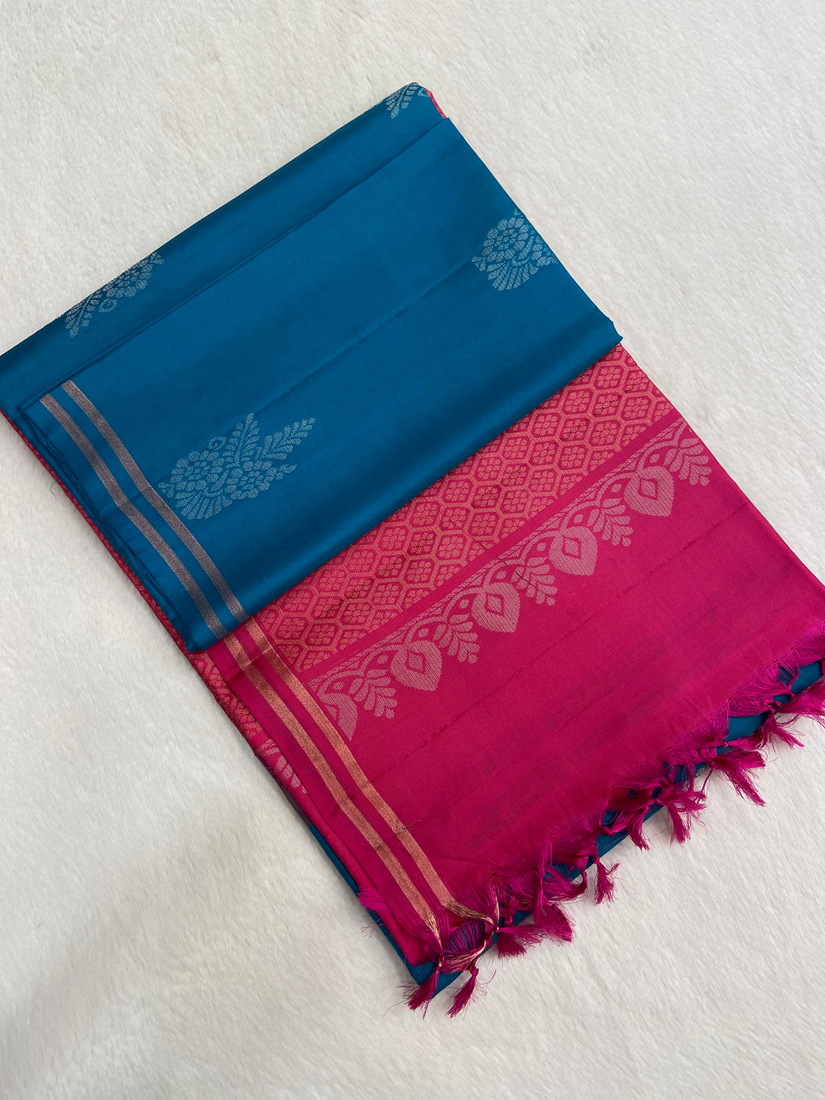Half Mix Kanjeevaram Soft Silk Saree