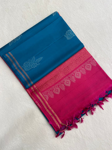 Half Mix Kanjeevaram Soft Silk Saree