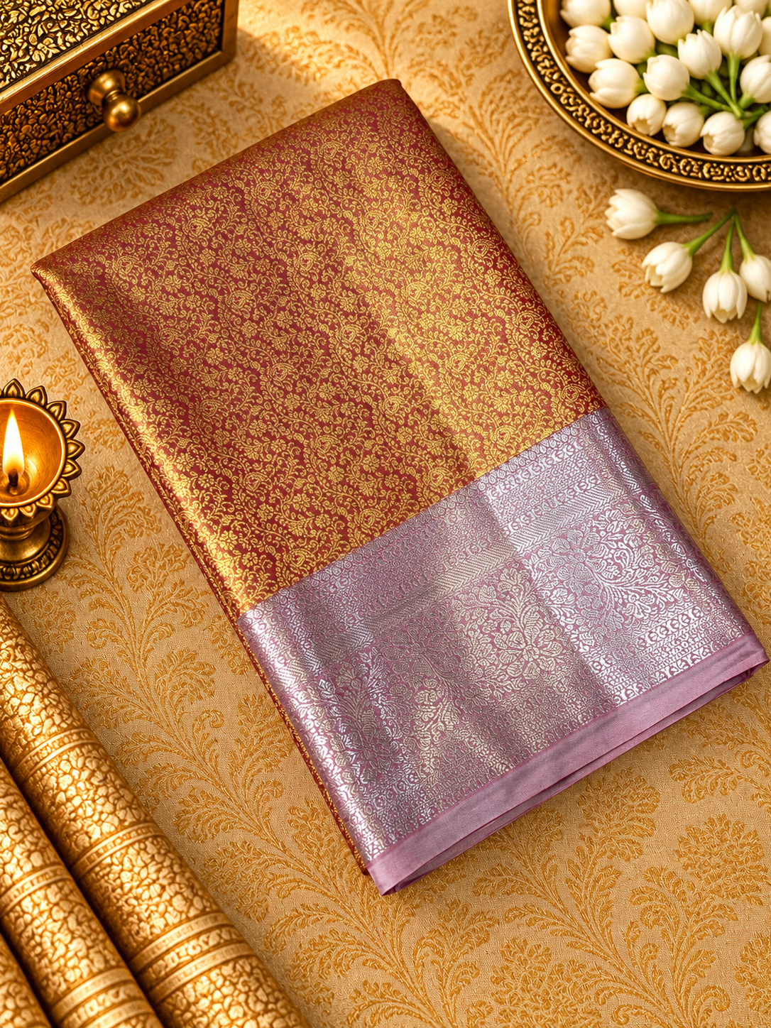 Premium Bridal Semi Kanchipuram Silk Saree -RF1325