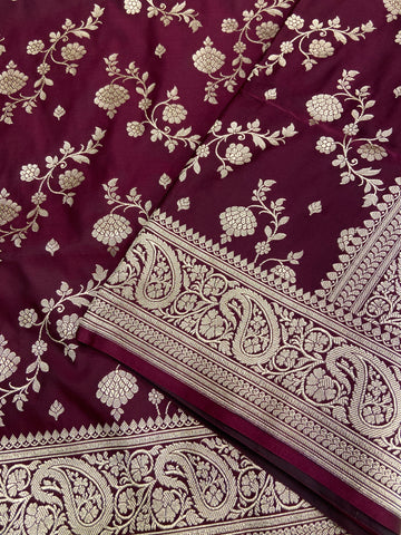 Premium Banarasi Crape Satin Silk Saree