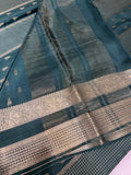 Pure Mix Crepe Mysore Silk Saree  (Bottle green)